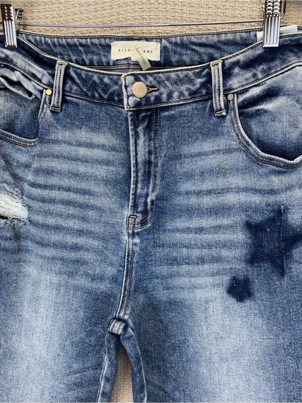 Risen Starlit Celeste Boyfriend High Waisted Jeans Women Sz 32 Boho Festival - Picture 2 of 11